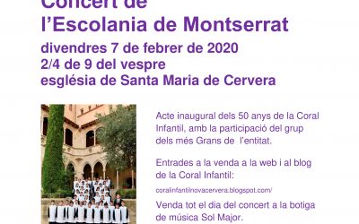 The Montserrat Boys Choir will perform in Cervera 7 February