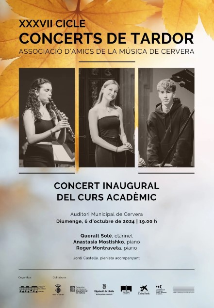 Graduate students of the Conservatory will open the Autumn Concert Series in Cervera